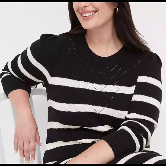 Lane Bryant Plus Size Dress Color Black & White Size 14/16 - Picture 2 of 8